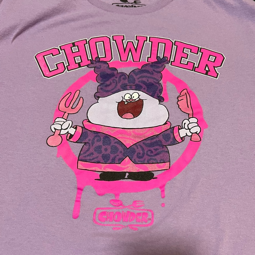 RARE Chowder Children’s Sz XL (Adult Size Medium) Purple T-shirt Cartoon Network
